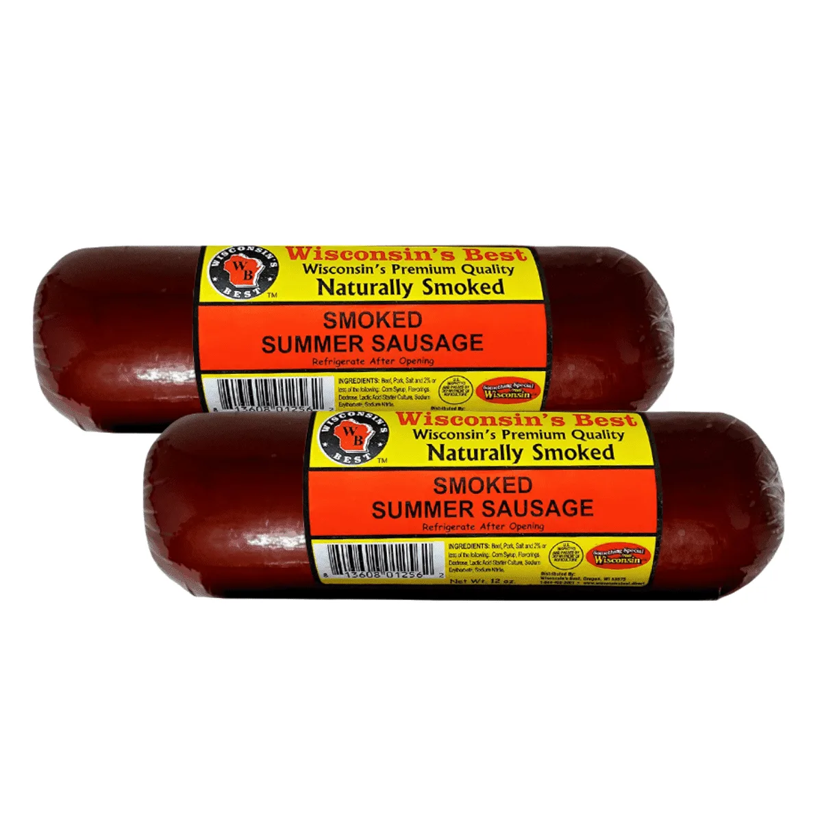 Wisconsin's Best - Original Smoked Summer Sausages, 2-Pack (12 Ounces Each) | Shelf Stable, Keto Friendly, High Protein, Low Car