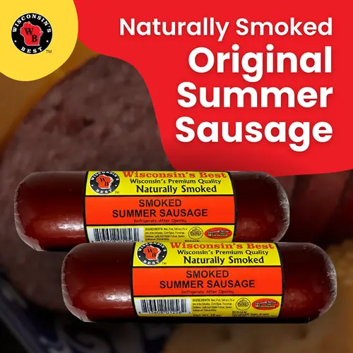 Wisconsin's Best - Original Smoked Summer Sausages, 2-Pack (12 Ounces Each) | Shelf Stable, Keto Friendly, High Protein, Low Car thumbnail 2