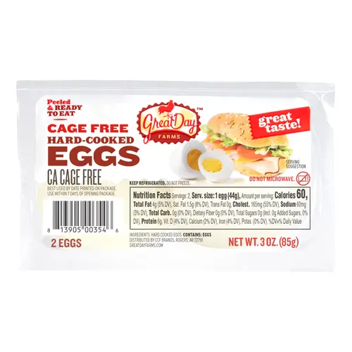 Great Day Farms Hard-Boiled Cage Free Eggs, 2 Eggs