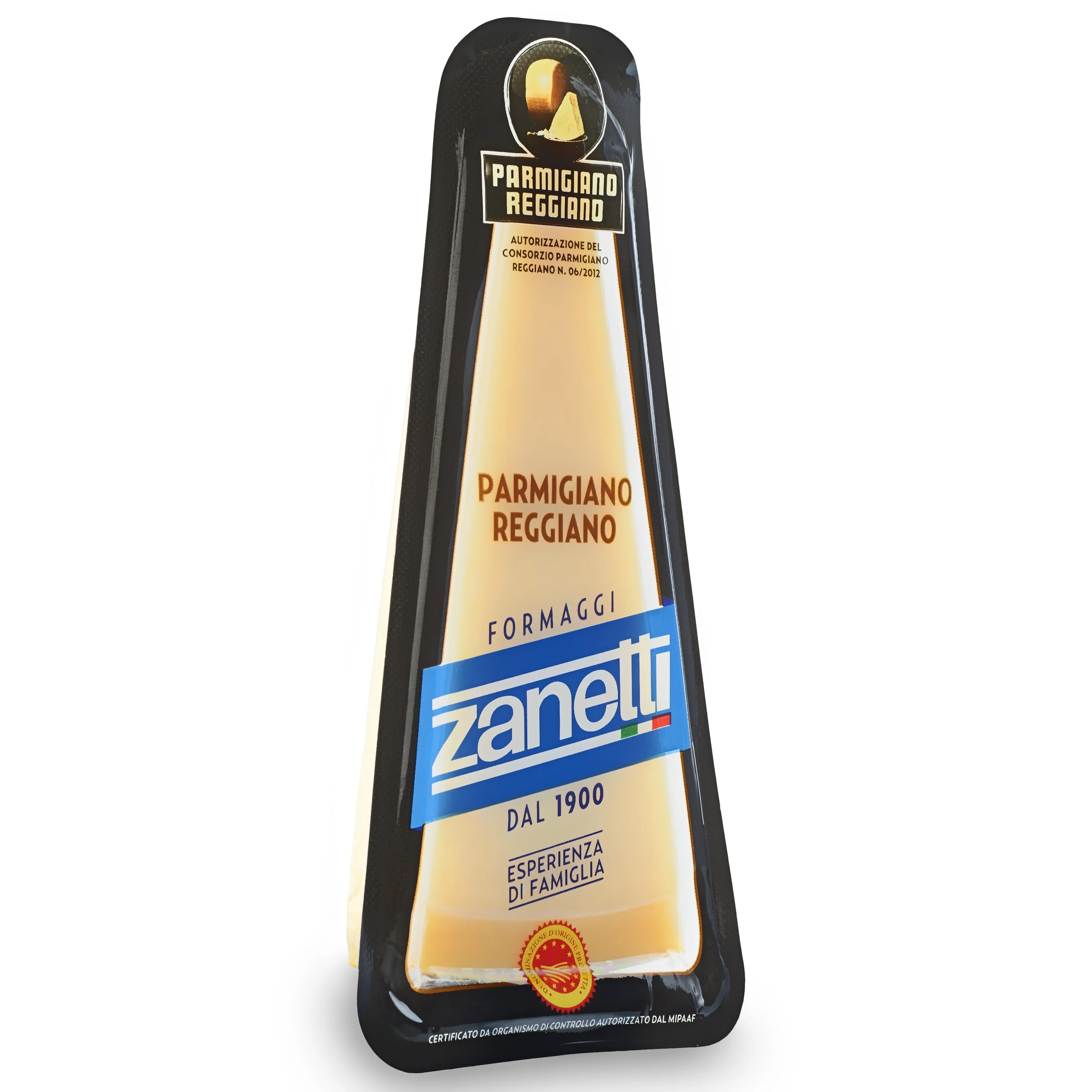Zanetti Imported Parmigiano Reggiano Plastic Vacuum Wrap Refrigerated Wedge, 6 oz