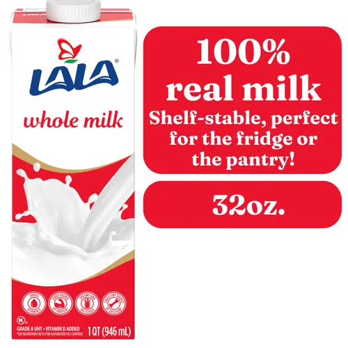 LALA Whole Milk UHT Shelf-Stable, Unflavored, 32 oz Box