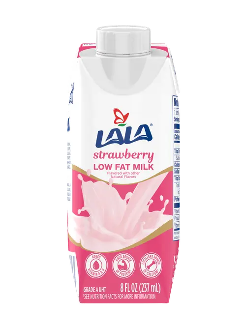 LALA Low Fat Shelf-Stable UHT Milk Drink, Strawberry, 8.25 oz Carton Container (6 Ct) thumbnail 3