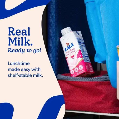 LALA Low Fat Shelf-Stable UHT Milk Drink, Strawberry, 8.25 oz Carton Container (6 Ct) thumbnail 4