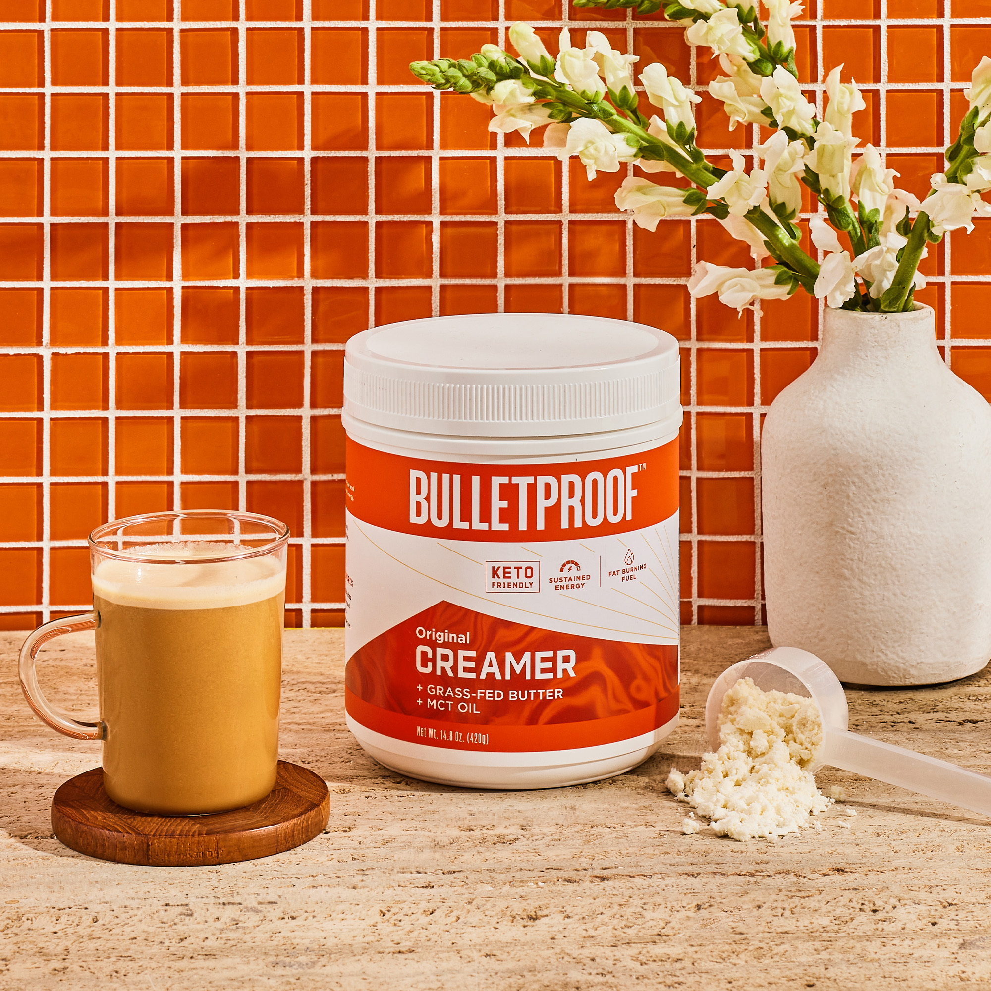 Bulletproof Original Creamer, 14.8 Ounces, Keto Coffee Creamer with MCT Oil and Grass-Fed Butter, Supports Brain Function, Zero  thumbnail 4