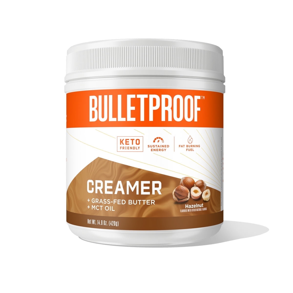 Bulletproof Hazelnut Creamer, 14.8 Ounces, Keto Coffee Creamer with MCT Oil and Grass-Fed Butter, Supports Brain Function, Zero 
