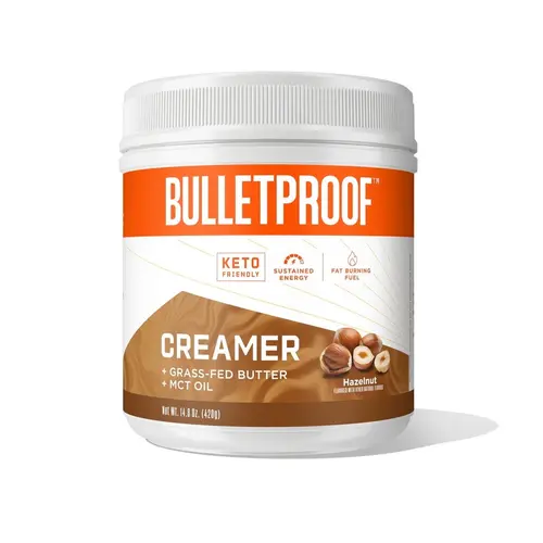 Bulletproof Hazelnut Creamer, 14.8 Ounces, Keto Coffee Creamer with MCT Oil and Grass-Fed Butter, Supports Brain Function, Zero 
