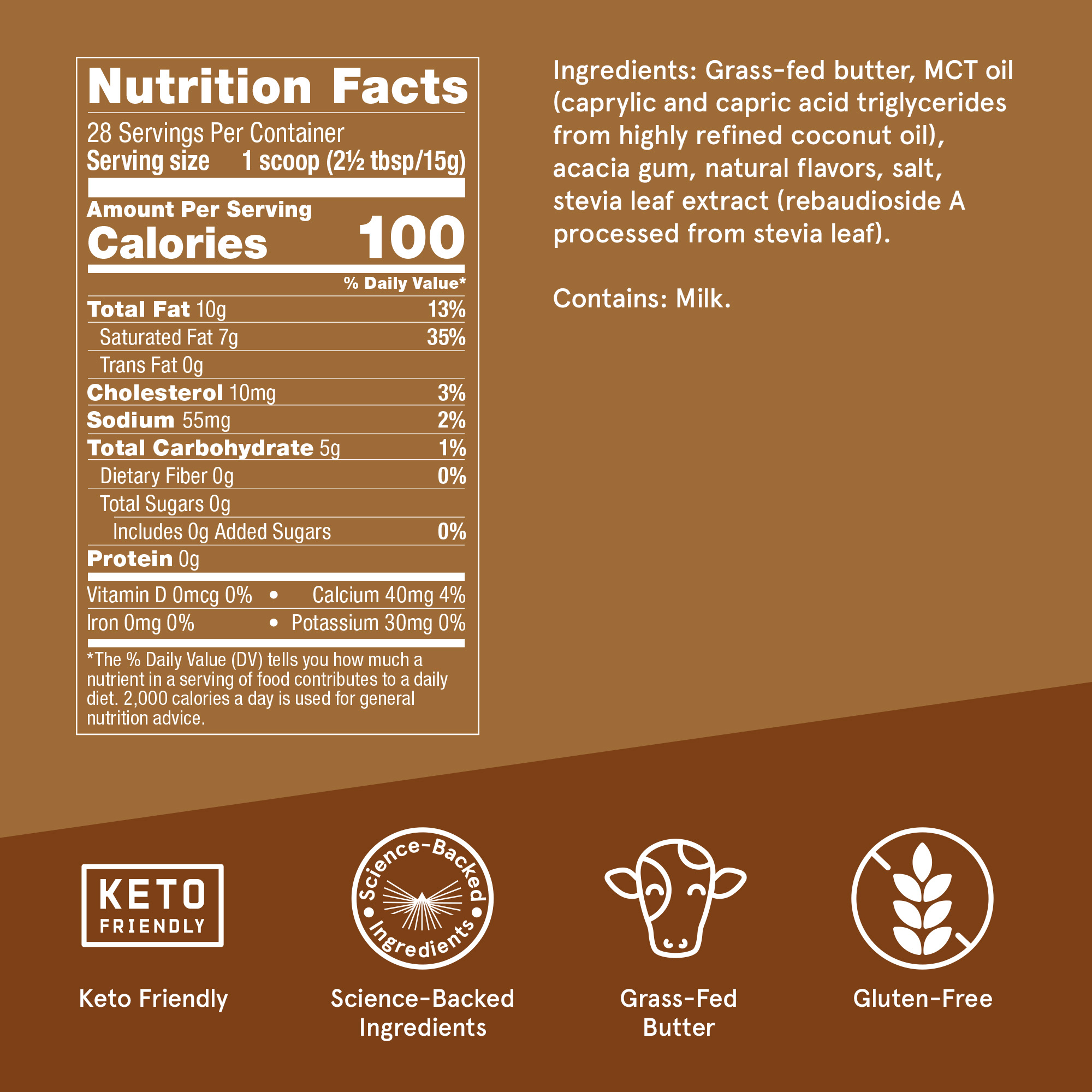 Bulletproof Hazelnut Creamer, 14.8 Ounces, Keto Coffee Creamer with MCT Oil and Grass-Fed Butter, Supports Brain Function, Zero  thumbnail 2