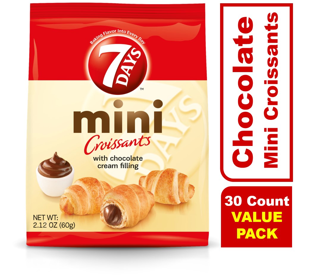 (Price/case)7 Days 500140300 Chocolate Mini Croissant 6-5-2.12 Ounce