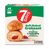 7Days Soft Croissant, Strawberry Vanilla (4 Pack), On The Go Breakfast, Individually Wrapped (2.12oz, Pack of 4)