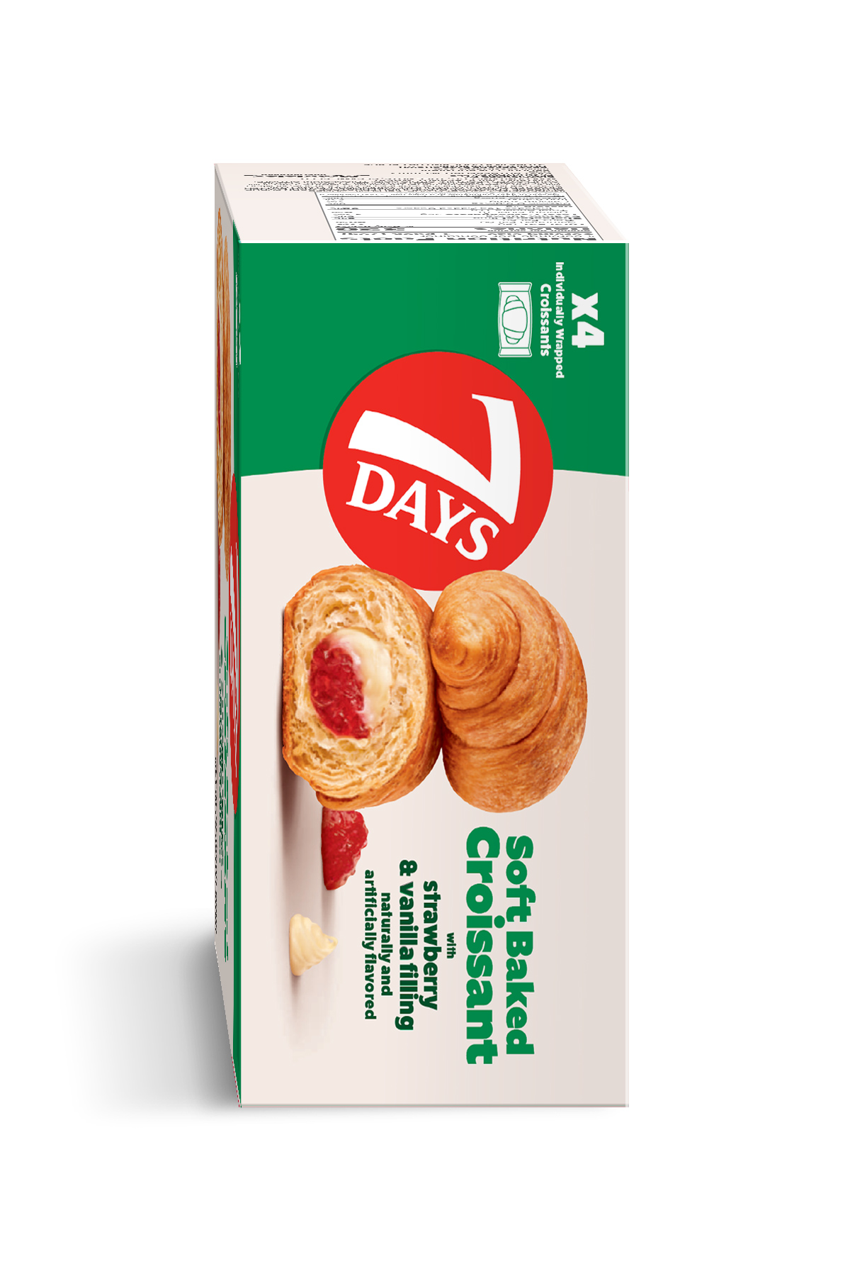 7Days Soft Croissant, Strawberry Vanilla (4 Pack), On The Go Breakfast, Individually Wrapped (2.12oz, Pack of 4) thumbnail 3