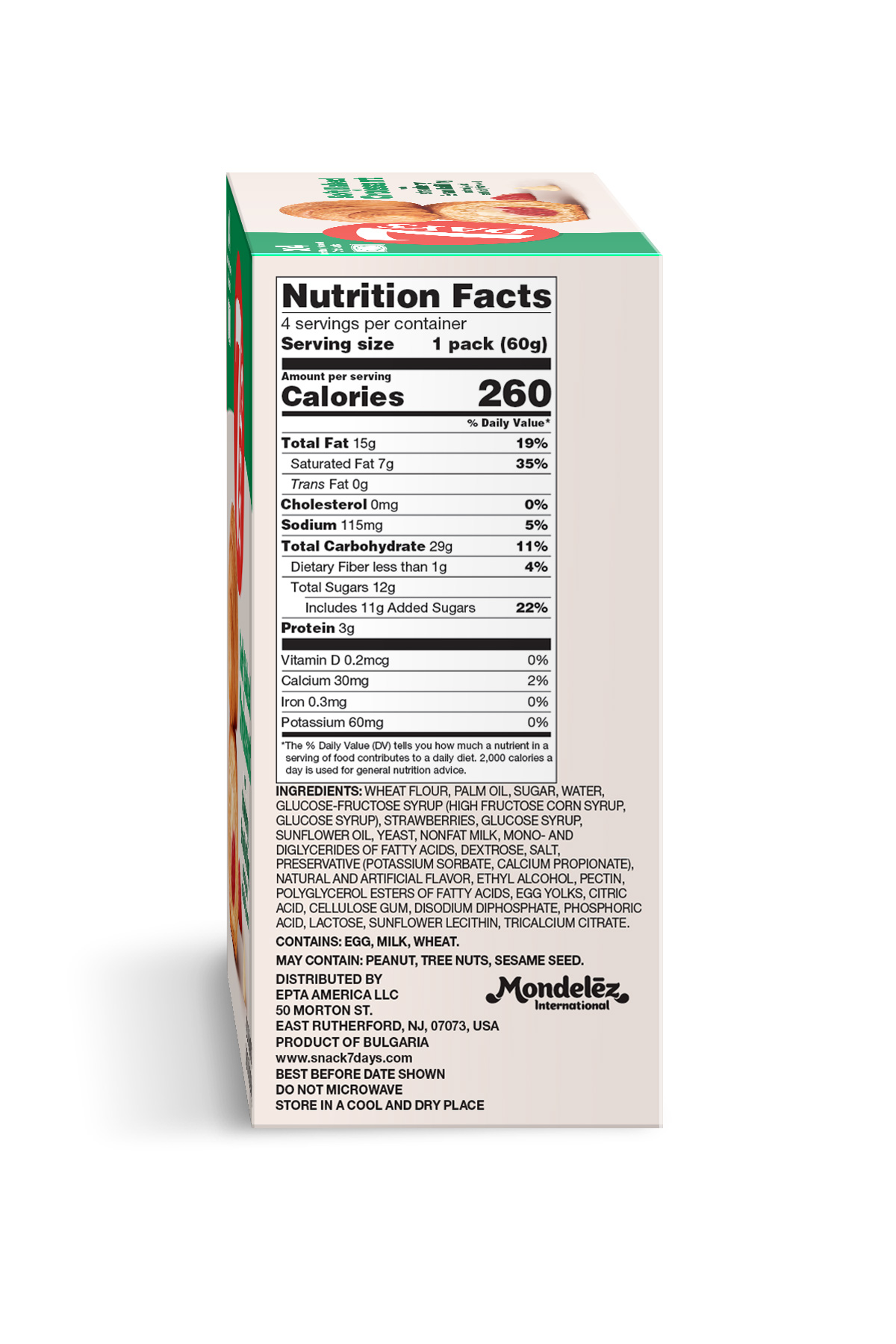 7Days Soft Croissant, Strawberry Vanilla (4 Pack), On The Go Breakfast, Individually Wrapped (2.12oz, Pack of 4) thumbnail 4