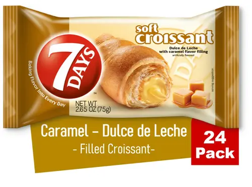 7Days Soft Croissant, Caramel Croissant, Non-GMO (Pack of 24)