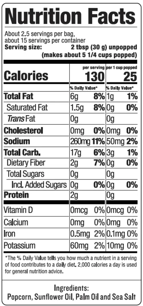 SkinnyPop Gluten-Free Sea Salt Microwave Popcorn, 2.8 oz, 6 Count thumbnail 3
