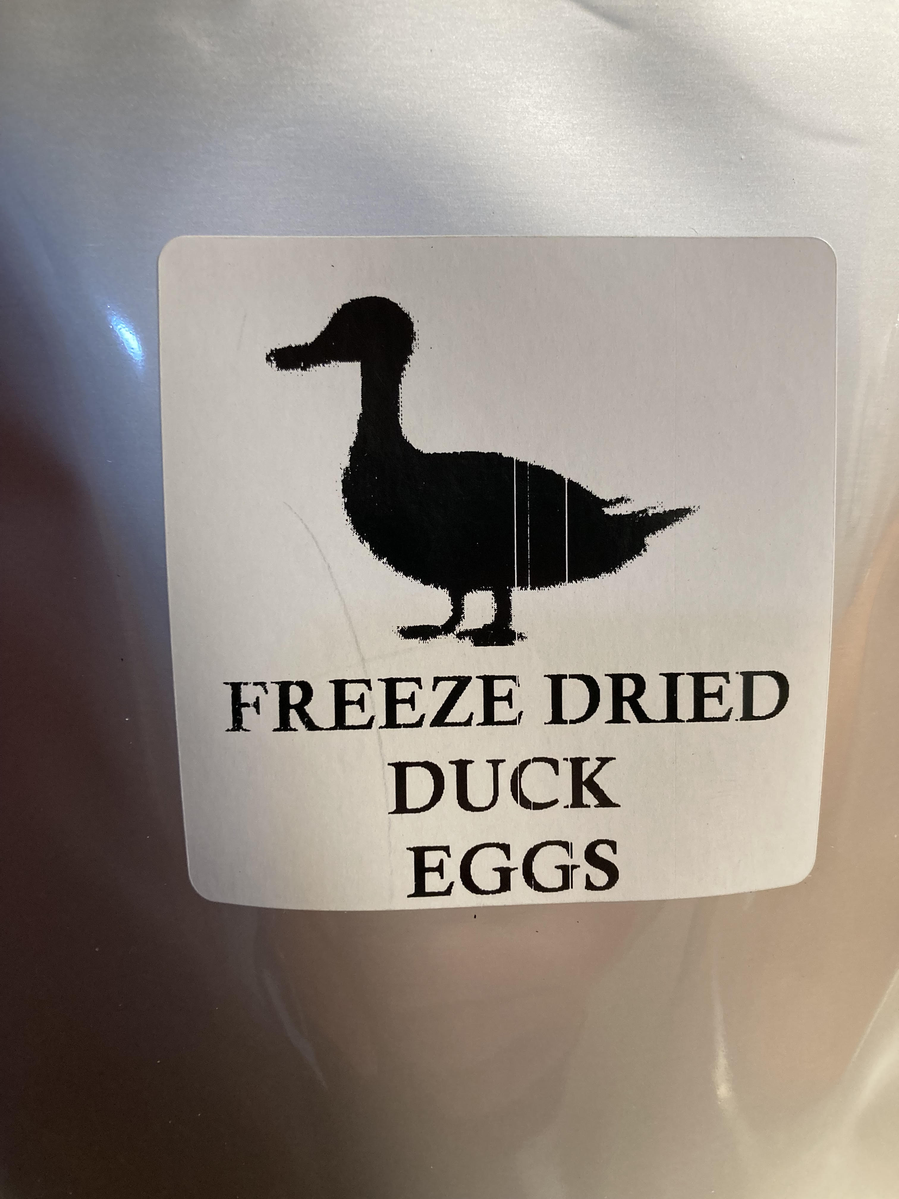 12 Freeze Dried Duck Eggs approximately 8 oz