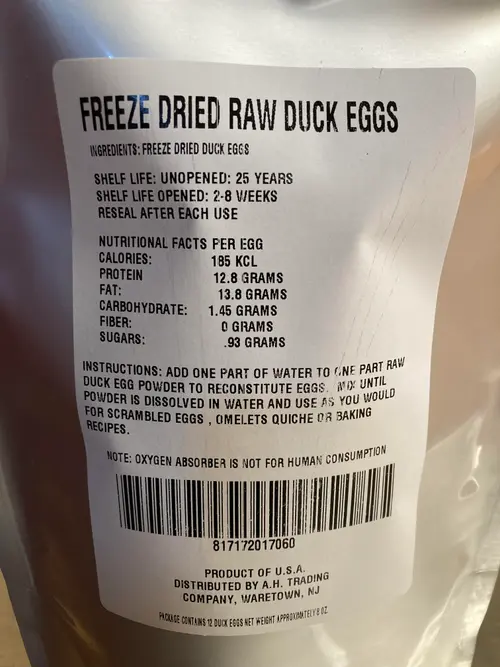 12 Freeze Dried Duck Eggs approximately 8 oz thumbnail 2