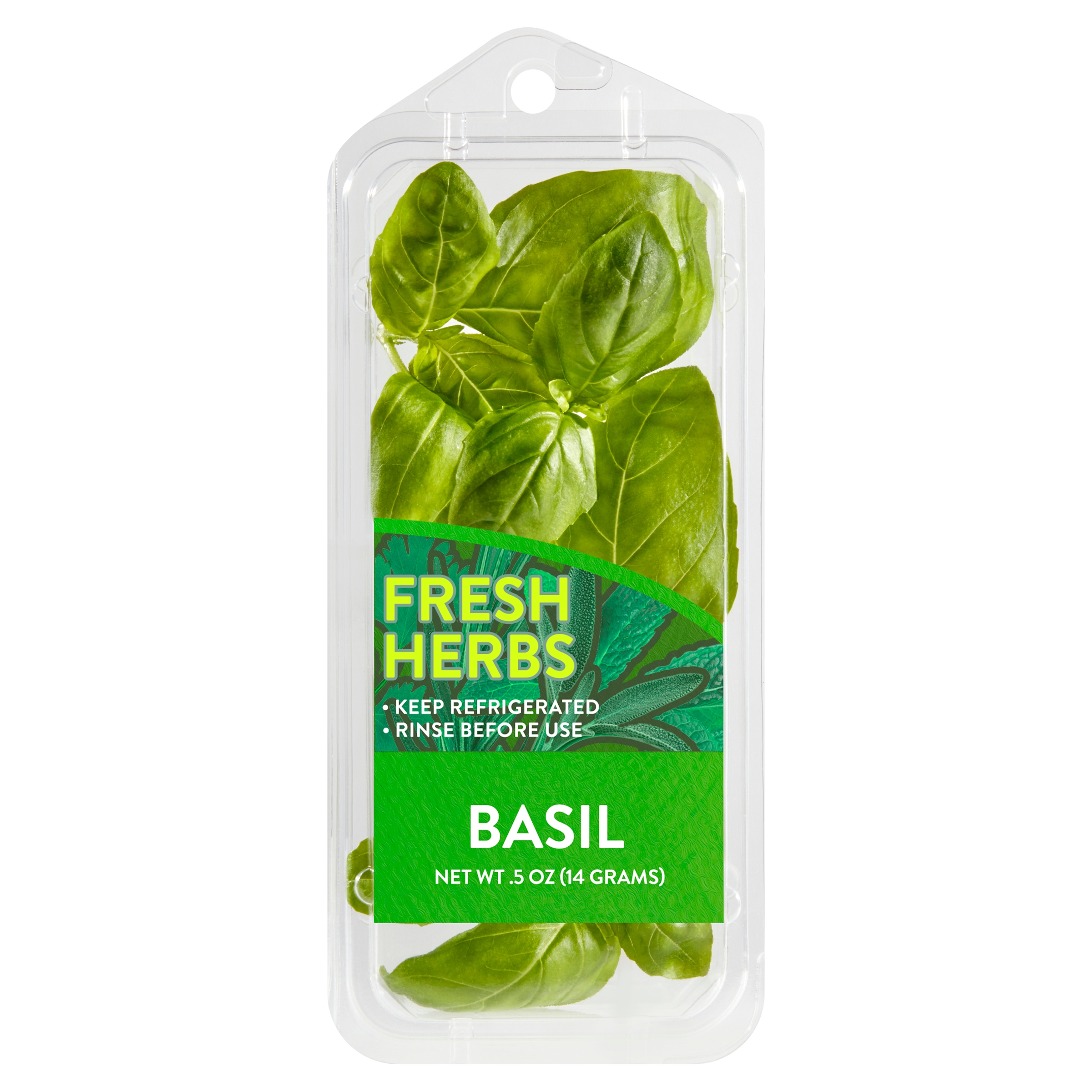 Fresh Basil, 0.5 oz Clamshell