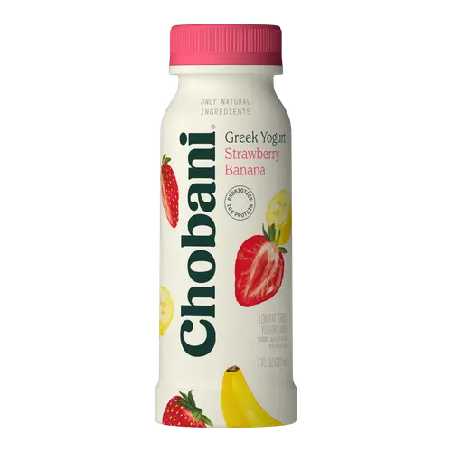 Chobani Low-Fat Greek Yogurt Drink Strawberry Banana 7 fl oz Bottle
