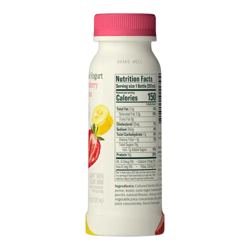 Chobani Low-Fat Greek Yogurt Drink Strawberry Banana 7 fl oz Bottle thumbnail 4
