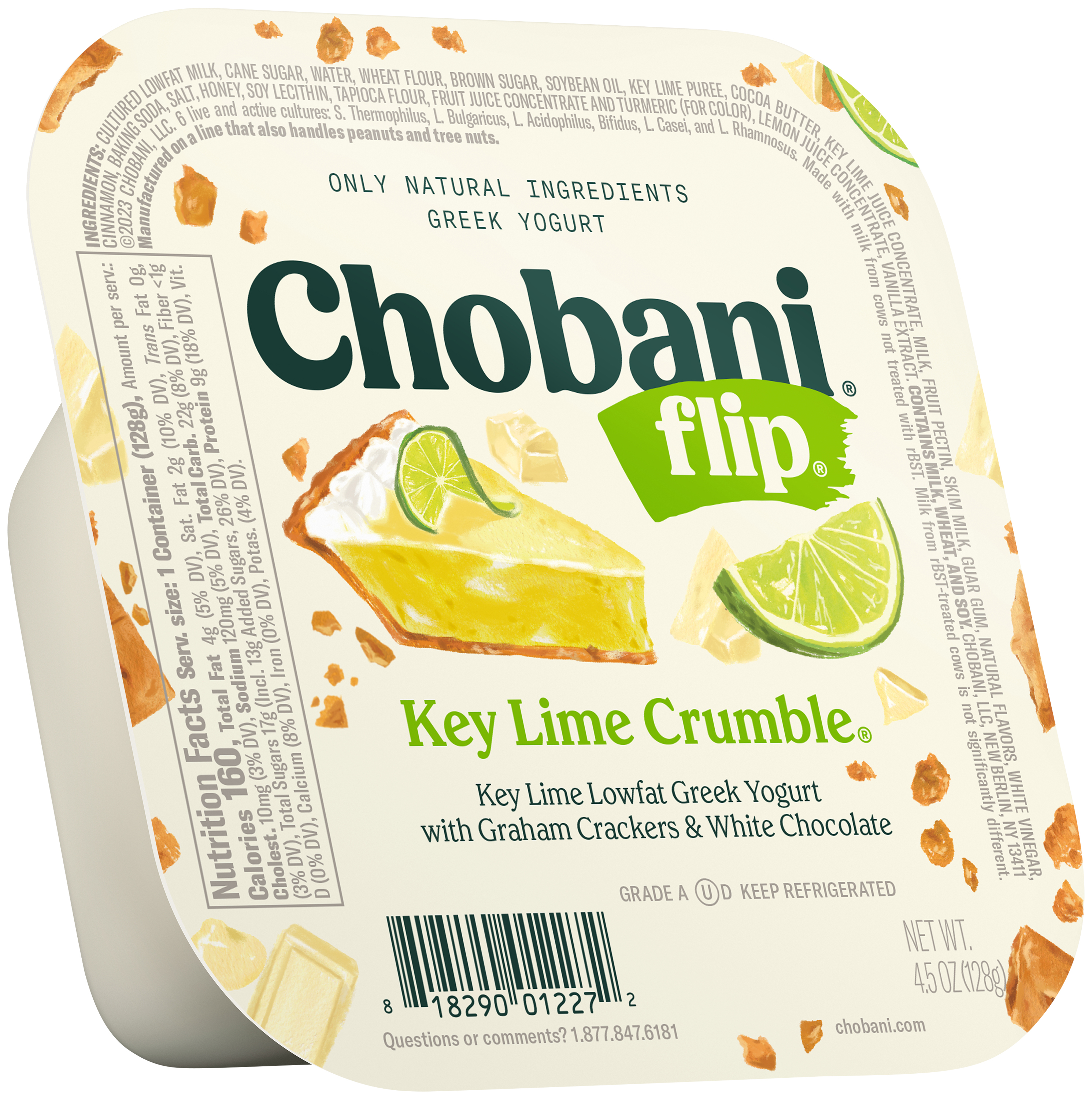 Chobani Flip Low-Fat Greek Yogurt Key Lime Crumble 4.5 oz Cup thumbnail 2