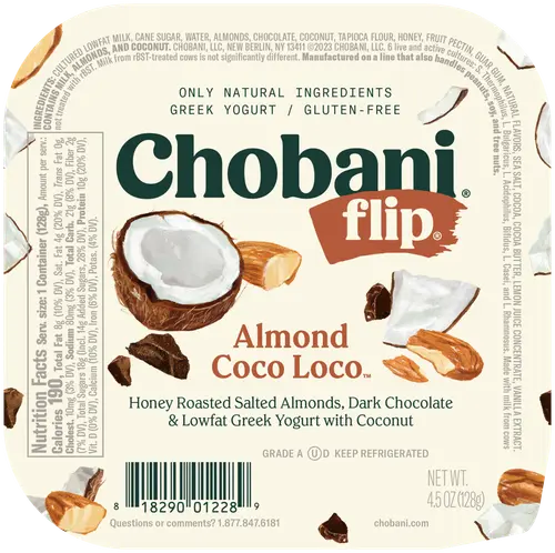 Chobani Flip Low-Fat Greek Yogurt Almond Coco Loco 4.5 oz Cup thumbnail 3