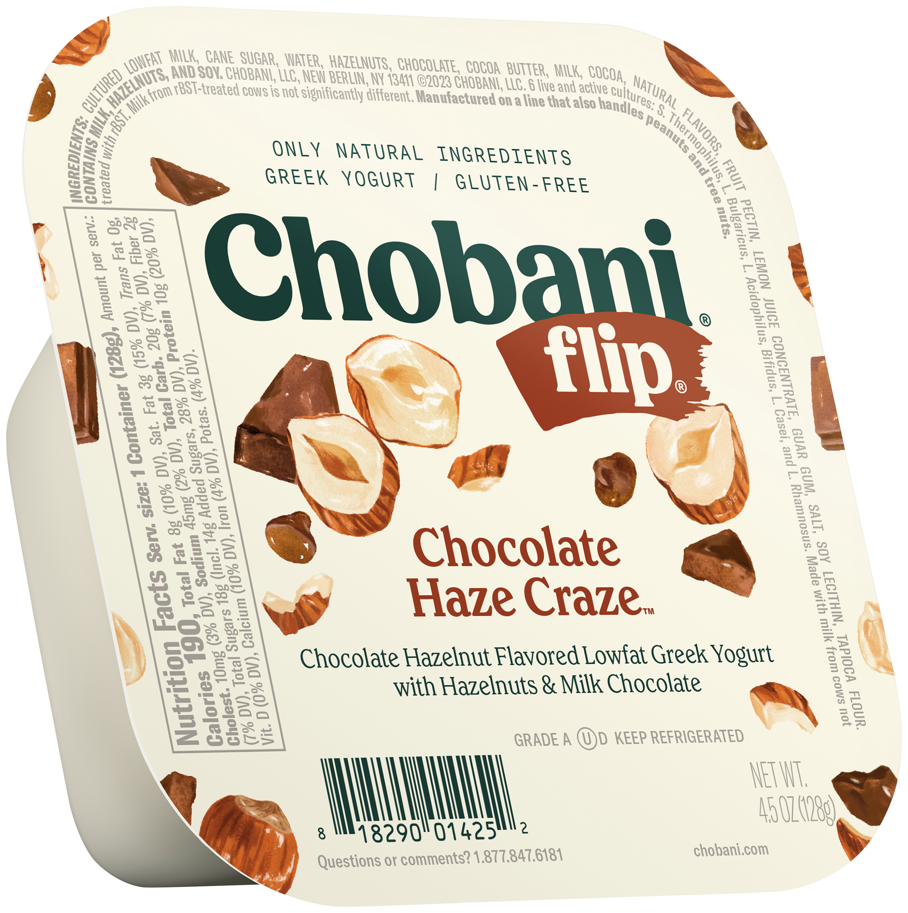 Chobani Flip Low-Fat Greek Yogurt Chocolate Haze Craze 4.5 oz Cup