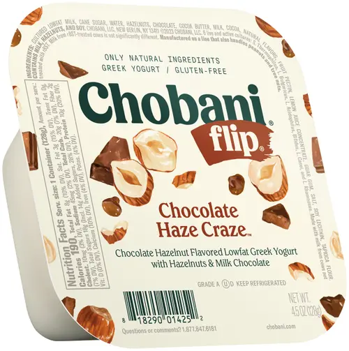 Chobani Flip Low-Fat Greek Yogurt Chocolate Haze Craze 4.5 oz Cup