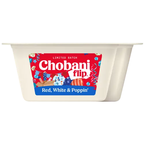 Chobani Flip Low-Fat Greek Yogurt Limited Batch Red, White & Poppin' 4.5oz Cup thumbnail 4