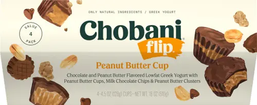 Chobani Flip Low-Fat Greek Yogurt Peanut Butter Cup 4.5 oz 4 Pack thumbnail 2