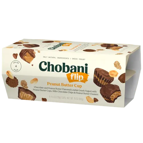 Chobani Flip Low-Fat Greek Yogurt Peanut Butter Cup 4.5 oz 4 Pack thumbnail 3