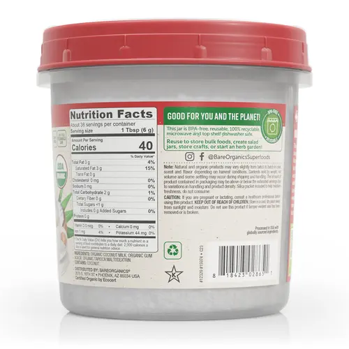 BareOrganics Organic Coconut Milk Powder, 8 Oz thumbnail 2