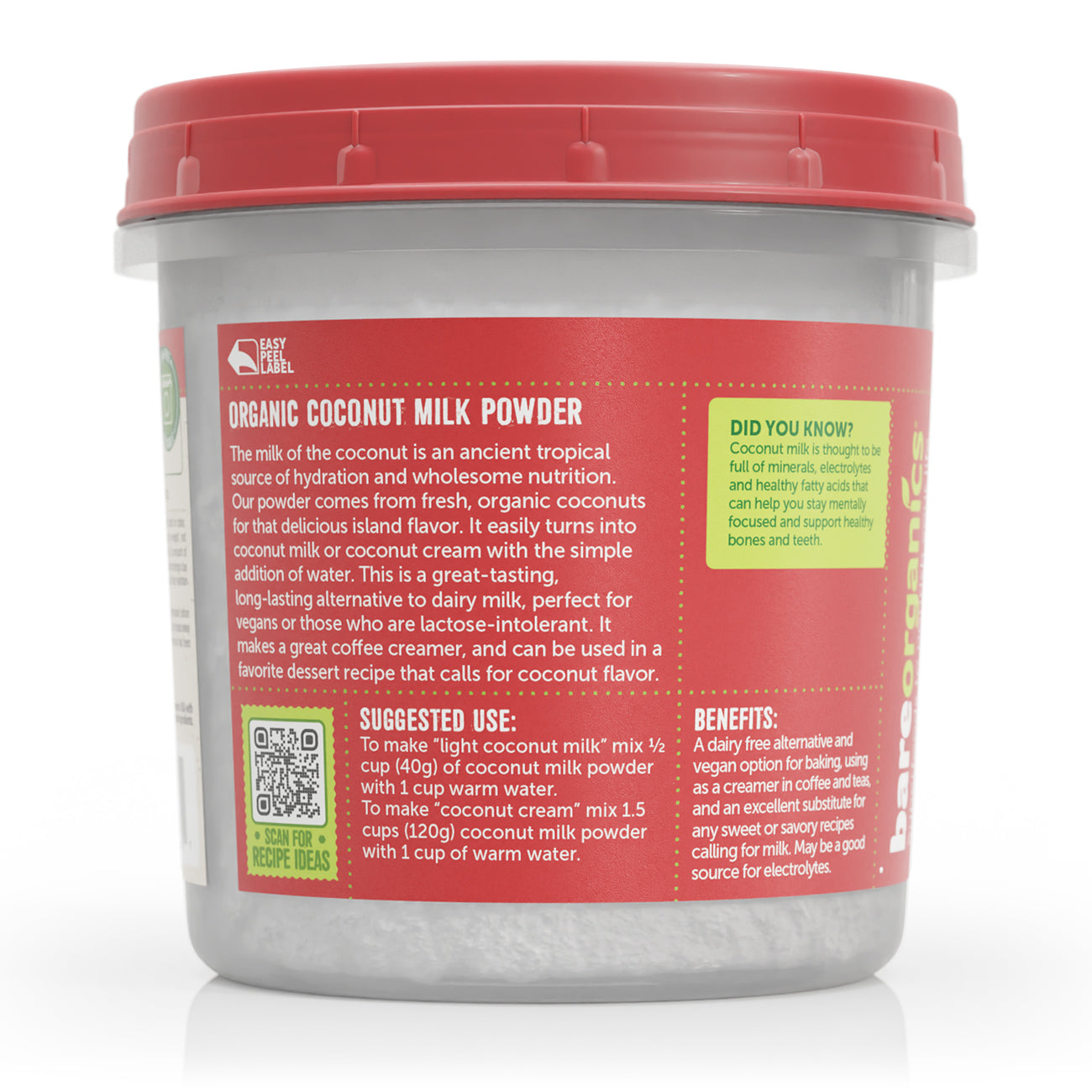 BareOrganics Organic Coconut Milk Powder, 8 Oz thumbnail 3