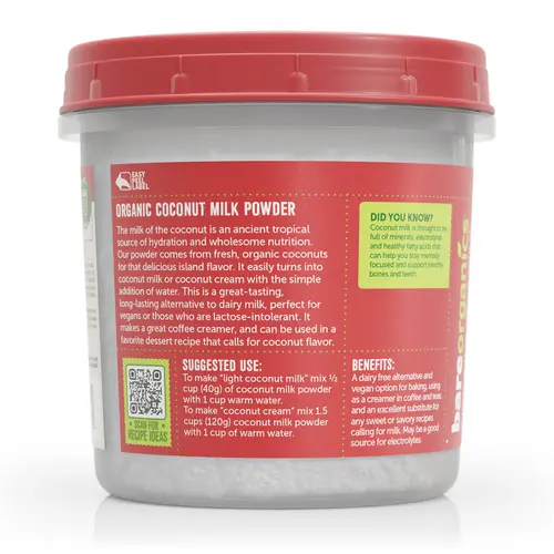 BareOrganics Organic Coconut Milk Powder, 8 Oz thumbnail 3