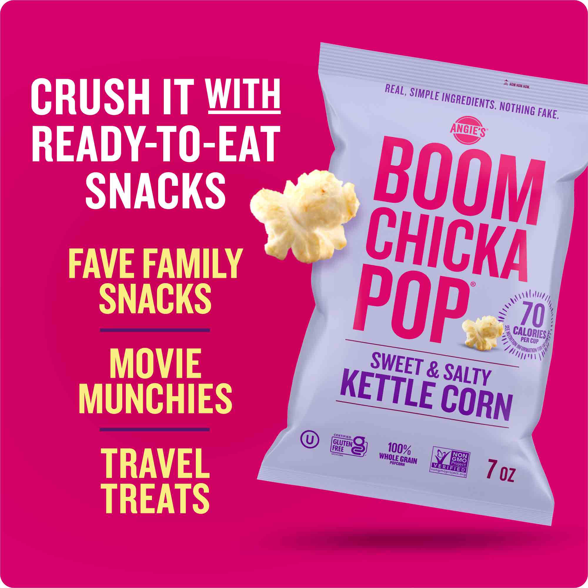 Angie's BOOMCHICKAPOP Sweet & Salty Kettle Corn Popcorn, Pre-Popped Popcorn, 7 oz thumbnail 4