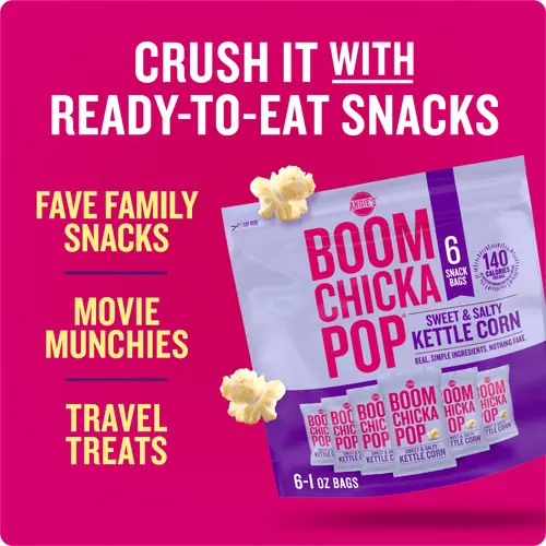 Angie's BOOMCHICKAPOP Sweet & Salty Kettle Corn, 1 oz Pre-Popped Popcorn Bags, 6 Count thumbnail 4