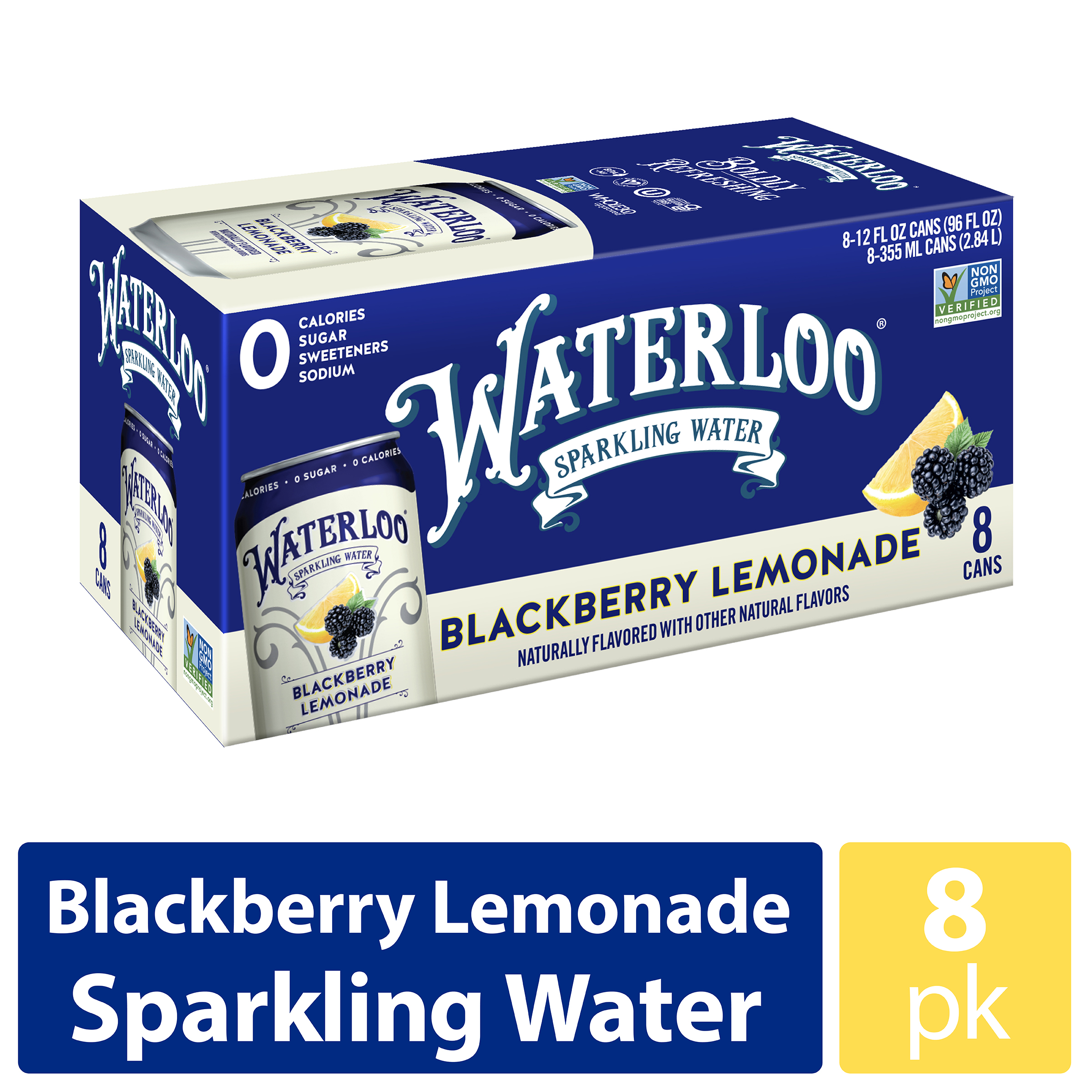 Waterloo Sparkling Water, Blackberry Lemonade, 12 fl oz, 8 Pack Cans thumbnail 2
