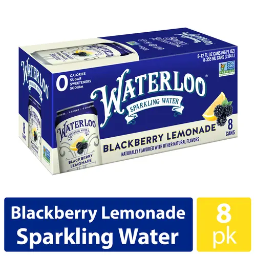 Waterloo Sparkling Water, Blackberry Lemonade, 12 fl oz, 8 Pack Cans thumbnail 2