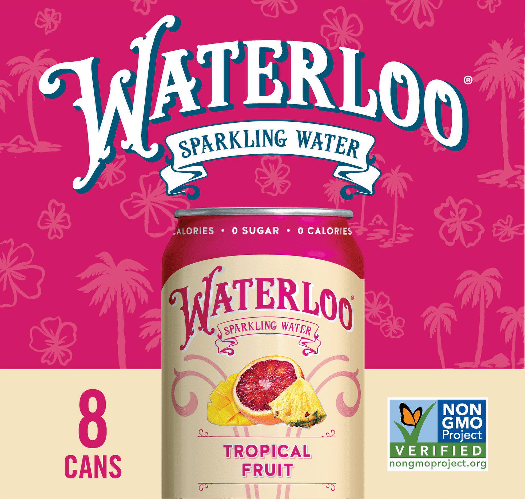 Waterloo Sparkling Water, Tropical Fruit, 12 fl oz, 8 Pack Cans thumbnail 4