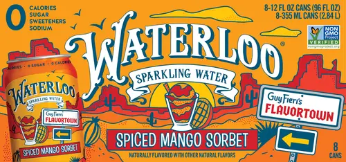 Waterloo Sparkling Water, Spiced Mango Sorbet, 12 fl oz, 8 Pack Cans thumbnail 4