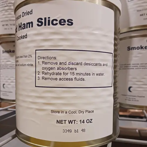 Freeze Dried Smoked Ham Slices 25 Year Shelf Life 1 Gallon Can 15 Slices thumbnail 4