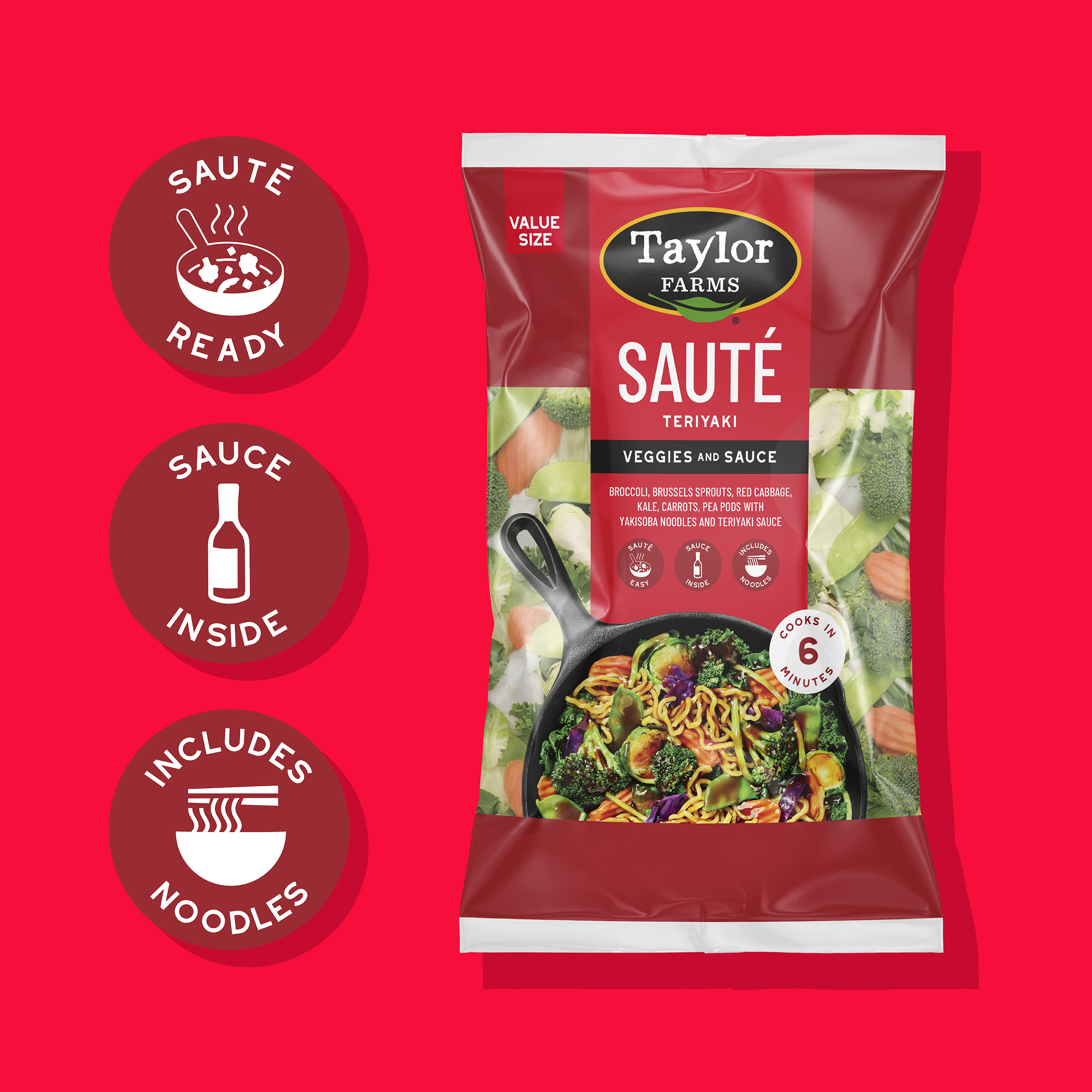 Taylor Farms Fresh Teriyaki Vegetable Meal Kit with Noodles, 23 oz thumbnail 3