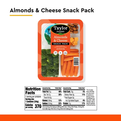 Taylor Farms Almonds & Cheese Snack Pack, 6.5 oz Tray thumbnail 3