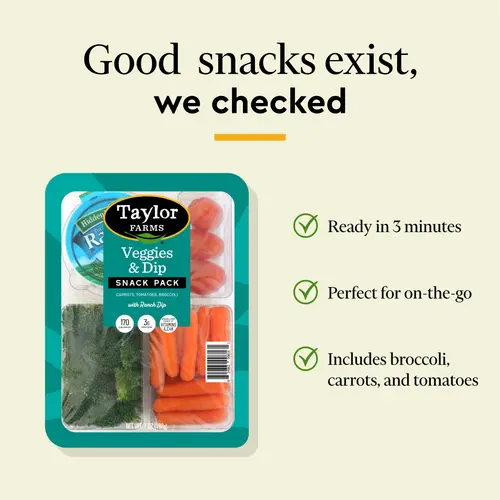Taylor Farms Veggies & Dip Snack Pack, 7 oz Tray thumbnail 4