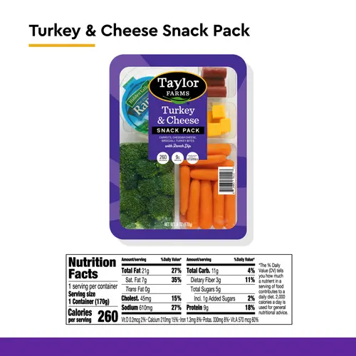 Taylor Farms Turkey & Cheddar Snack Pack, 6 oz Tray thumbnail 3