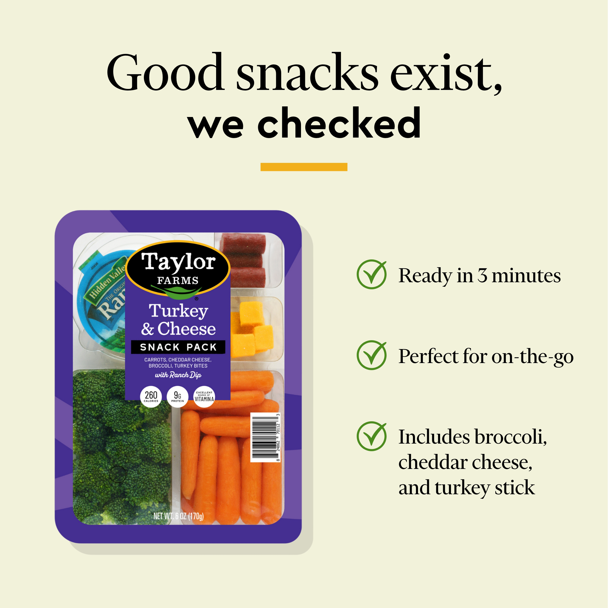 Taylor Farms Turkey & Cheddar Snack Pack, 6 oz Tray thumbnail 4