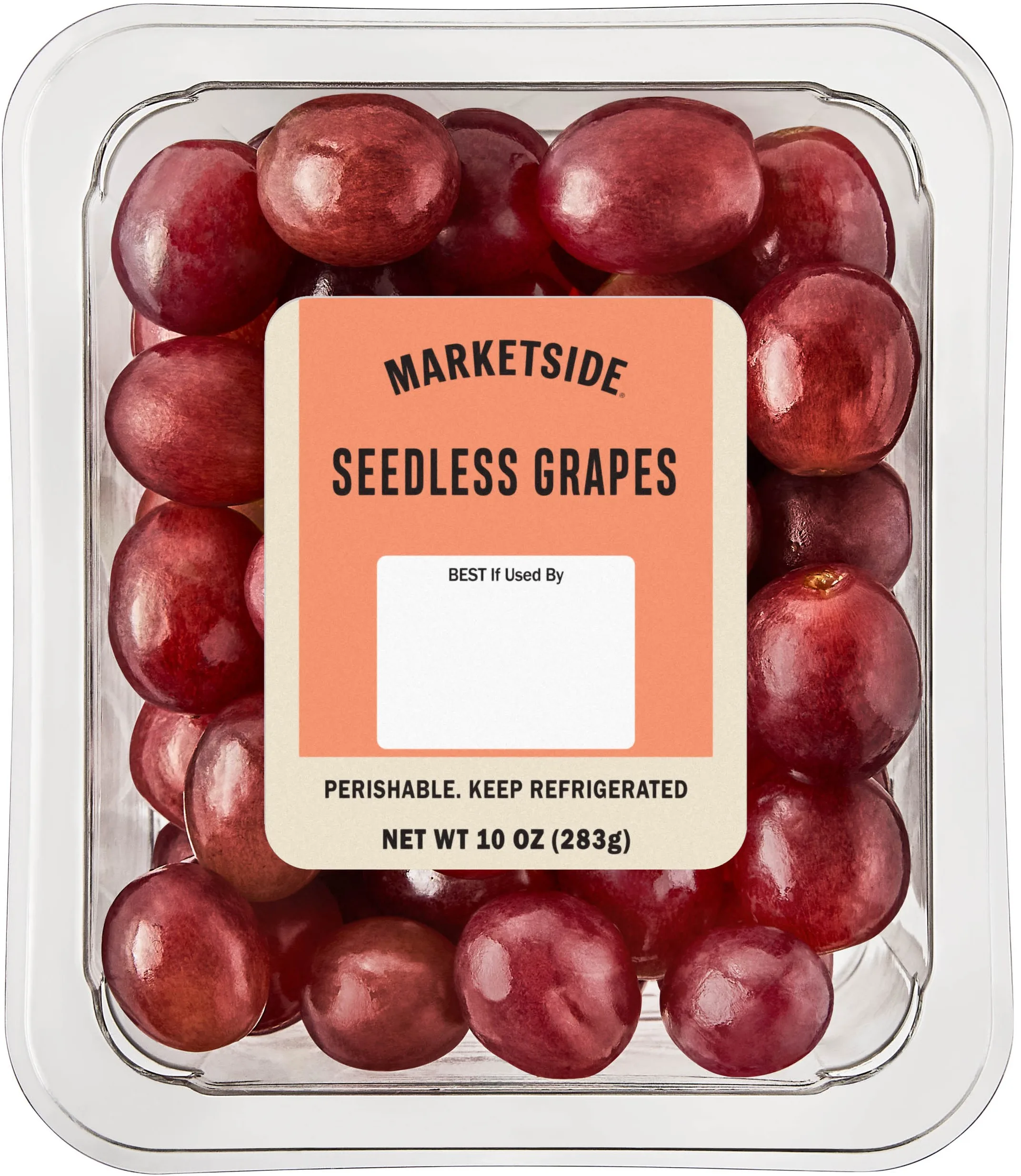 Marketside Fresh Ready to Eat Seedless Whole Grapes, 10 oz Tray
