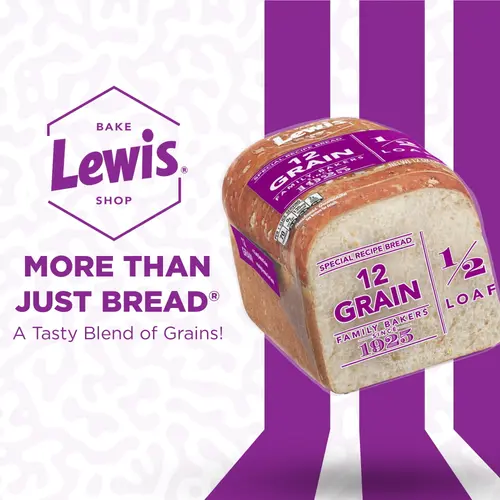 Lewis Bake Shop 12 Grain Half Loaf Bread, 1/2 Loaf, 12 oz   (2 Pack ) thumbnail 2