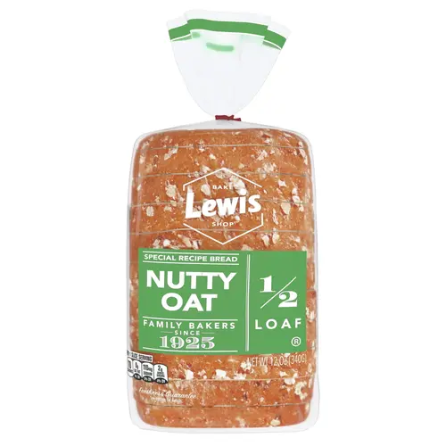 Lewis Bake Shop Nutty Oat Half Loaf Bread, 1/2 Loaf, 12 oz Pack of 4 thumbnail 2