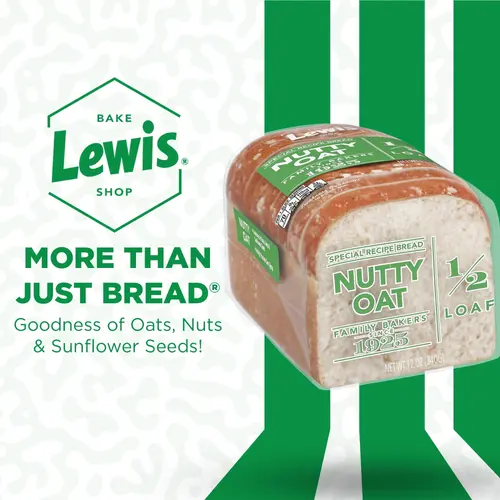 Lewis Bake Shop Nutty Oat Half Loaf Bread, 1/2 Loaf, 12 oz Pack of 4 thumbnail 3