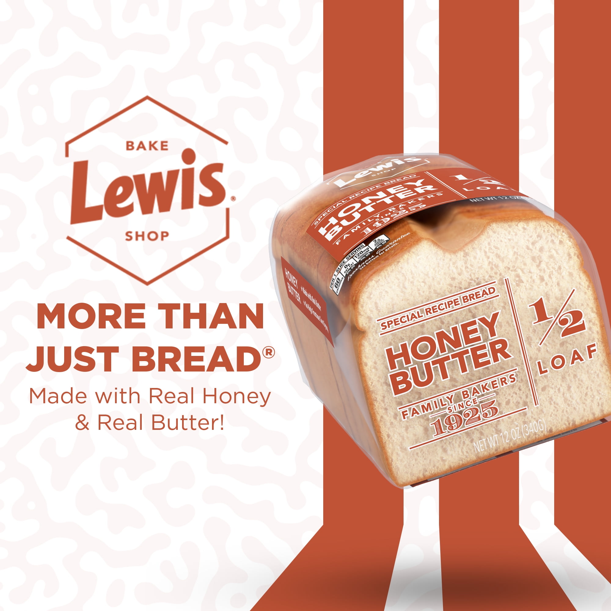 Lewis Bake Shop Honey Butter Half Loaf Bread, 1/2 Loaf, 12 oz Pack of 2 thumbnail 2