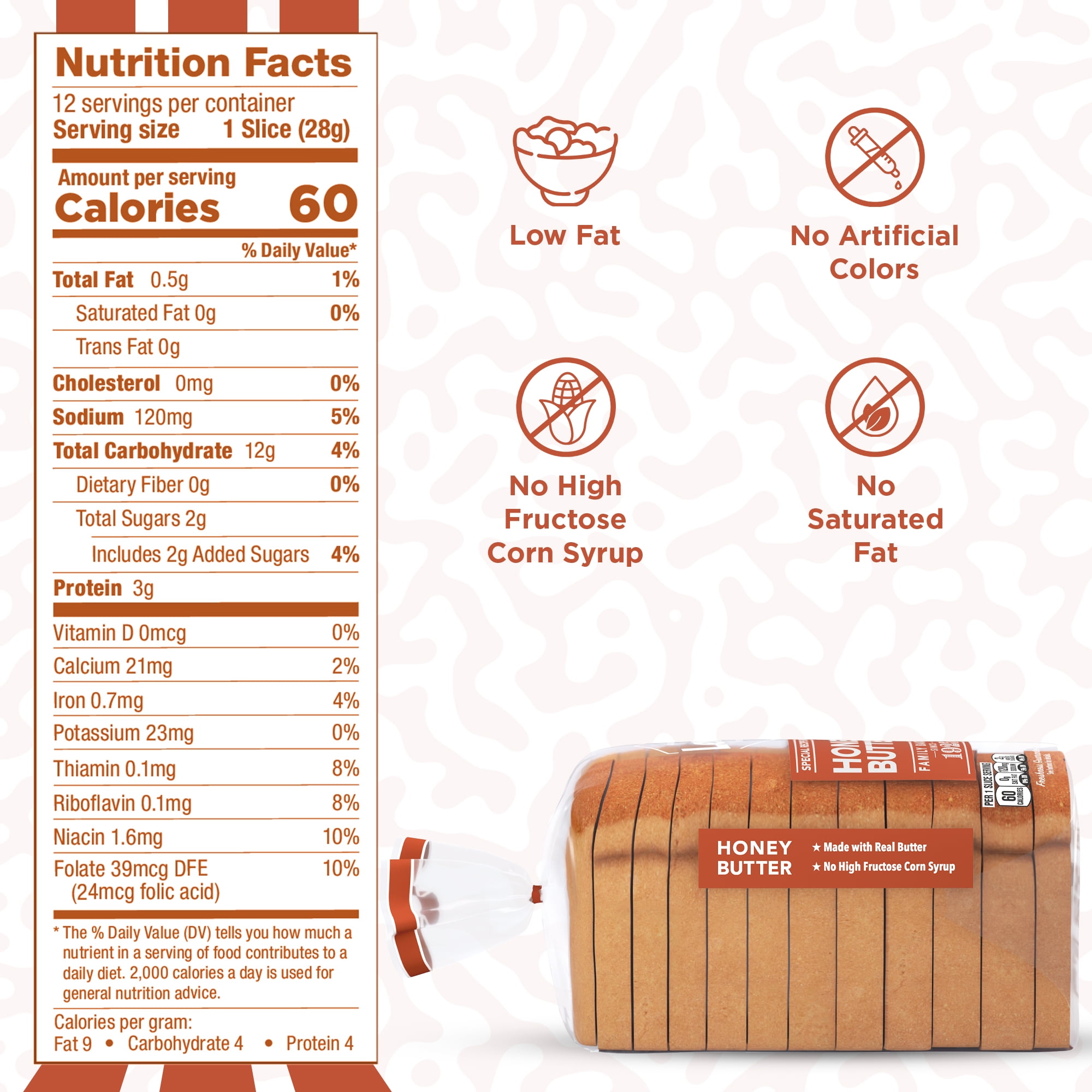 Lewis Bake Shop Honey Butter Half Loaf Bread, 1/2 Loaf, 12 oz Pack of 3 thumbnail 4